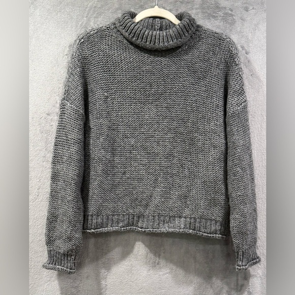 By Anthropologie Sweaters - Anthropologie Grey Textured Wool Blend Knit Sweater Women’s Small